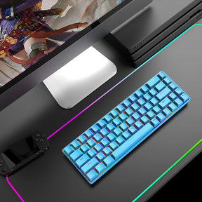 ZIYOU LANG T8 60% Mechanical Mini Gaming Keyboard Compact Type C Wired 68 Keys LED Backlit USB Waterproof Keyboard 18 Chroma RGB