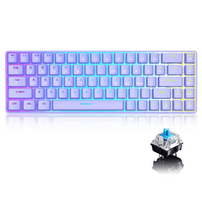 MAGIC-REFINER MK14 60% Mechanical Gaming Keyboard Type C Wired 68 Keys LED illuminated 18 Chroma RGB Lighting Clicky Switches Anti-ghosting