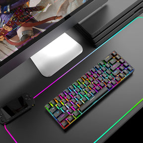 ZIYOU LANG T8 60% Mechanical Mini Gaming Keyboard Compact Type C Wired 68 Keys LED Backlit USB Waterproof Keyboard 18 Chroma RGB