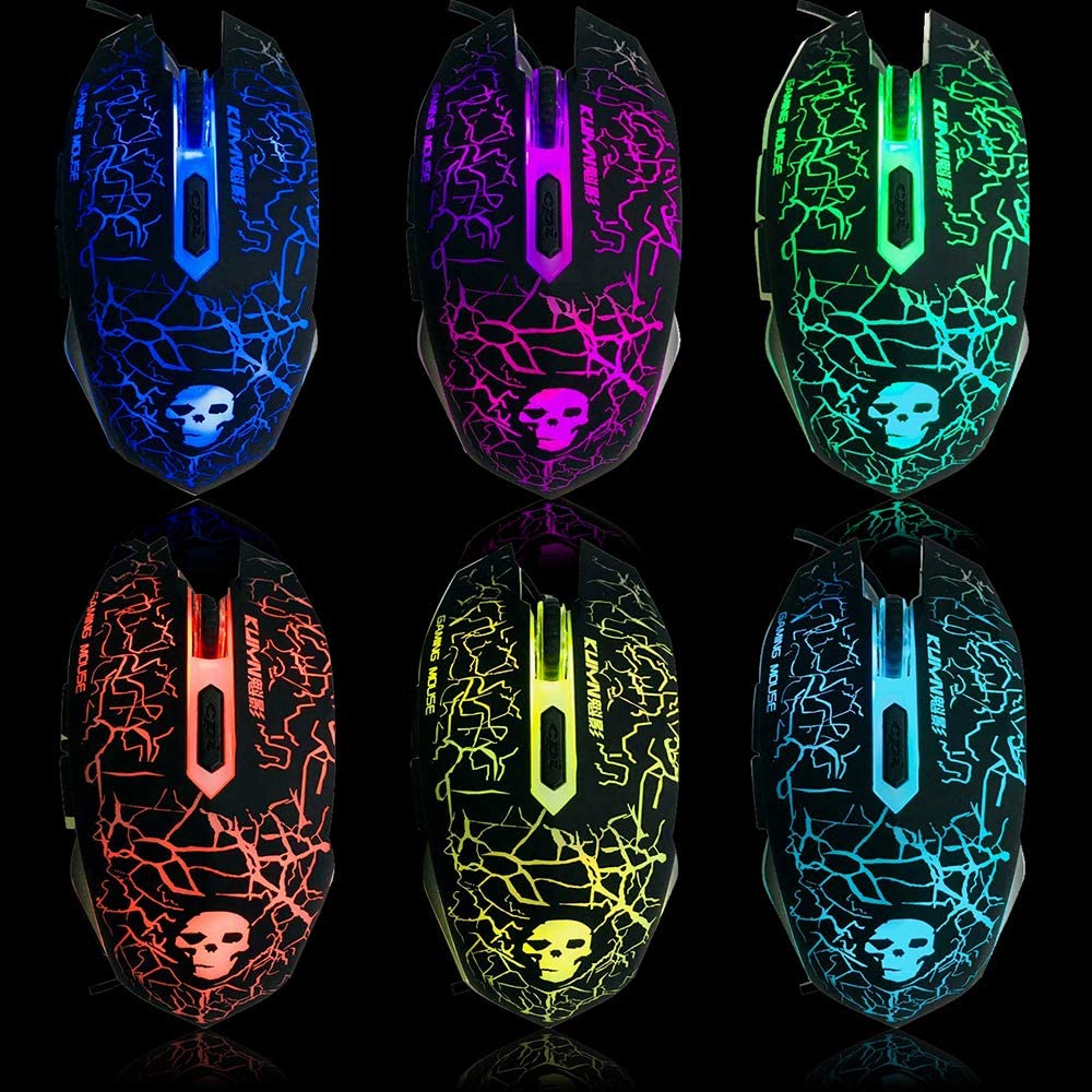 FELiCON T6 UK Layout Gaming Keyboard and Mouse Sets Rainbow Backlit Usb Gaming Keyboard  2400DPI 6 Buttons Optical  Gaming Mouse