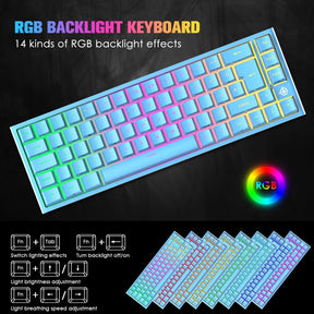 MAGIC-REFINER MK26 60% Gaming Keyboard,RGB Chroma Backlit Wried Ultra-Compact Mini Mechanical Keyboard 68 Key for PC, MAC, PS4