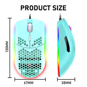 ZIYOU LANG M1 Wired Lightweight Gaming Mouse,6 RGB Backlit with 7 Buttons Programmable, Adjustable 6400DPI ,Ultralight Honeycomb Shell