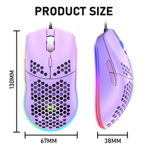 ZIYOU LANG M1 Wired Lightweight Gaming Mouse,6 RGB Backlit with 7 Buttons Programmable, Adjustable 6400DPI ,Ultralight Honeycomb Shell