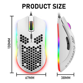 ZIYOU LANG M1 Wired Lightweight Gaming Mouse,6 RGB Backlit with 7 Buttons Programmable, Adjustable 6400DPI ,Ultralight Honeycomb Shell