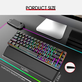 AJAZZ Wrist Rest for 65% Compact Gaming Office Mechanical Wireless Bluetooth PC Keyboard Memory Foam Ergonomic Soft Faux Leather