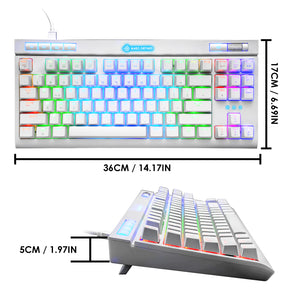 MAGIC-REFINER MK17 87 Key RGB Mechanical Gaming Keyboard, 18  RGB LED Backlit, Multimedia Digital Volume Wheel, full Keys All-ghosting-Blue Switches