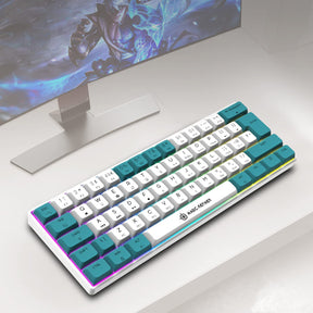 MAGIC-REFINER MK21 UK Layout 60% Mechanical Gaming Keyboard Mini Compact Wired Type C Dye-Sublimation PBT USB Water-resistant 14 Chroma RGB Illuminated