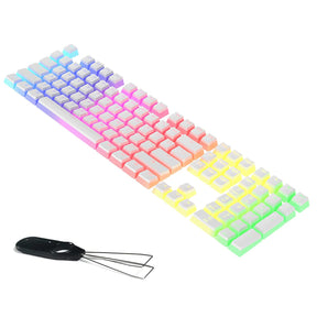 AJAZZ PBT Pudding Keycaps with Keycap Puller 108 Key Double Shot Keycaps Translucent Layer OEM Profile Keycap Full 104 Key/60% Compact 61 Key/68 Key