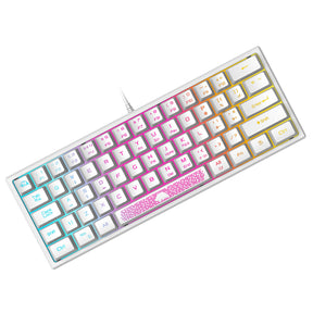 ZIYOU LANG K61 - 60 Percent Compact Gaming Keyboard UK Layout Ultralight LED Backlit Mechanical Feel PS4 Laptop PC Accessories