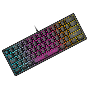 ZIYOU LANG K61 - 60 Percent Compact Gaming Keyboard UK Layout Ultralight LED Backlit Mechanical Feel PS4 Laptop PC Accessories