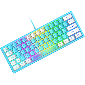 ZIYOU LANG K61 - 60 Percent Compact Gaming Keyboard UK Layout Ultralight LED Backlit Mechanical Feel PS4 Laptop PC Accessories